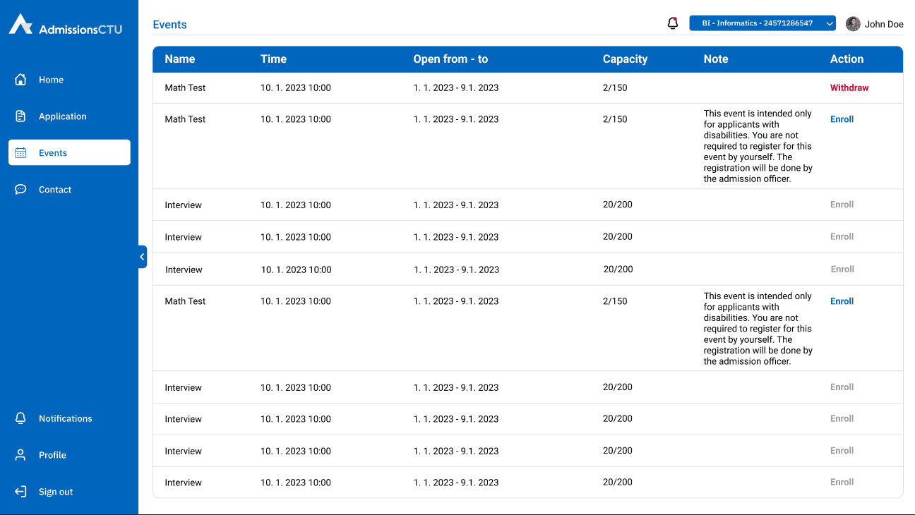 University Admission System